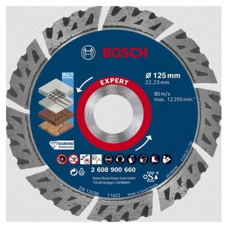 disco da taglio bosch expert diamantato 12.5cm multimaterial [2608900660]