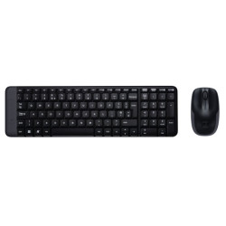 kit tastiera e mouse logitech combo mk220 wireless nero