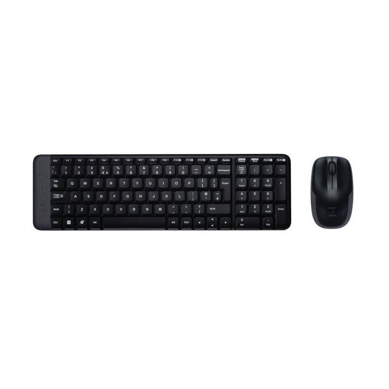 kit tastiera e mouse logitech combo mk220 wireless nero