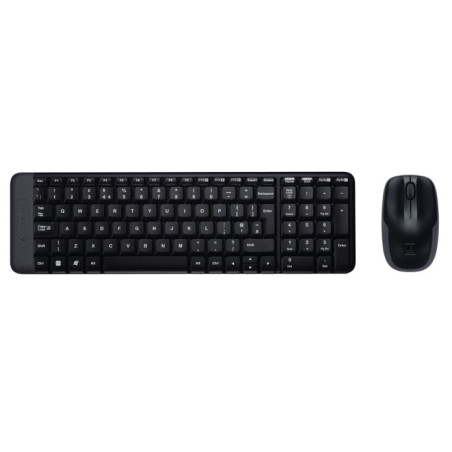 kit tastiera e mouse logitech combo mk220 wireless nero