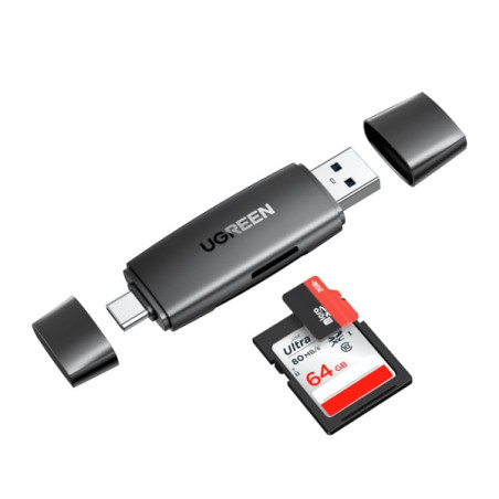 lettore di schede usb ugreen cm304 con adattatore nero [80191]