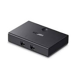 hub usb ugreen 30345 con switch 2 porte per notebook nero [30345]
