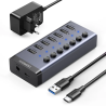 hub usb ugreen cm481 multifunzionale 7in1 usb-c/7xusb-a grigio