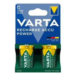 batteria ricaricabile varta power baby c nimh 3000mah 1.2v verde/giallo