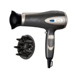 asciugacapelli adler ad 2248gc ionico 2200w con diffusore grigio