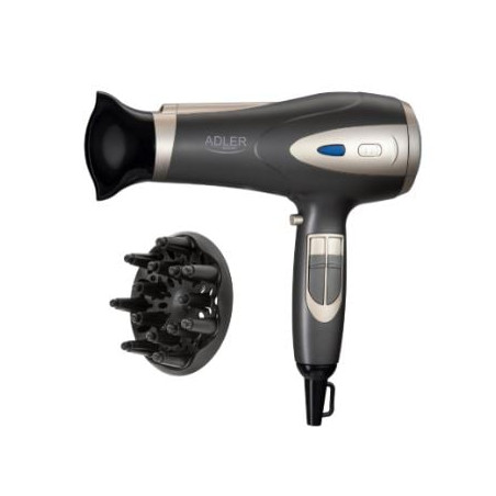 asciugacapelli adler ad 2248gc ionico 2200w con diffusore grigio
