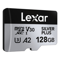 2x128gb scheda microsdxc lexar silver plus v30 uhs-i u3 classe