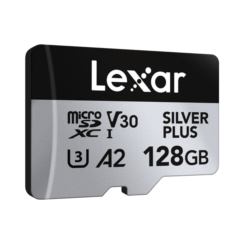 2x128gb scheda microsdxc lexar silver plus v30 uhs-i u3 classe