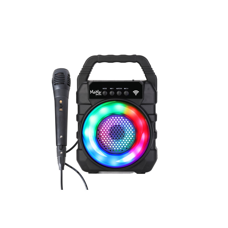 altoparlante portatile meme londra led rgb wireless usb con microfono