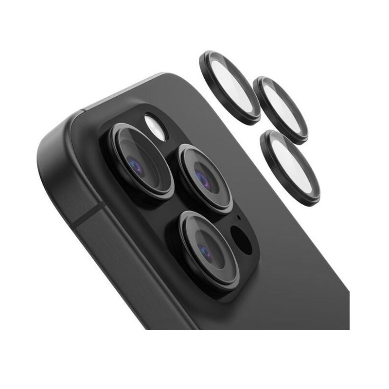 protezione lenti belkin iphone 16pro/16pro max nero/trasparente [ova182hqbk]