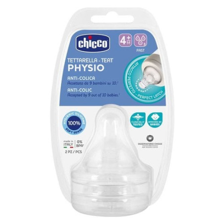 tettarella chicco physio silicone 2pz 4m+ perf 5 00203.350