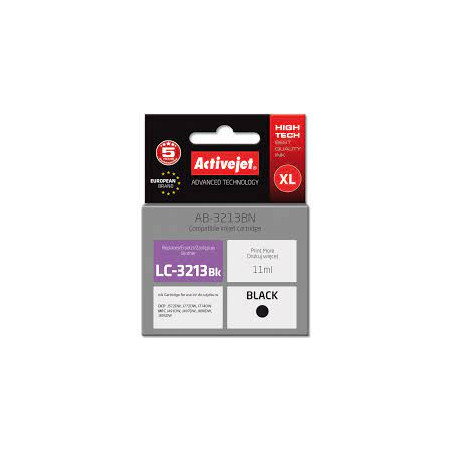 cartuccia activejet per brother lc3213bk 11ml nero [ab-3213bn]
