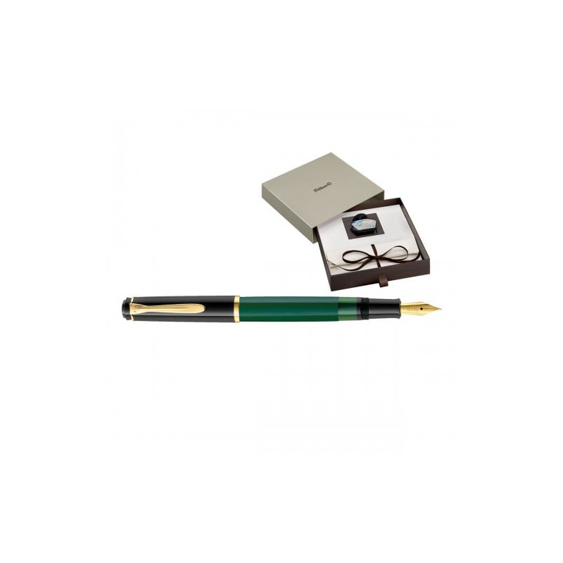 penna pelikan stilo m251 verde/nera cofanetto [814713-kit]