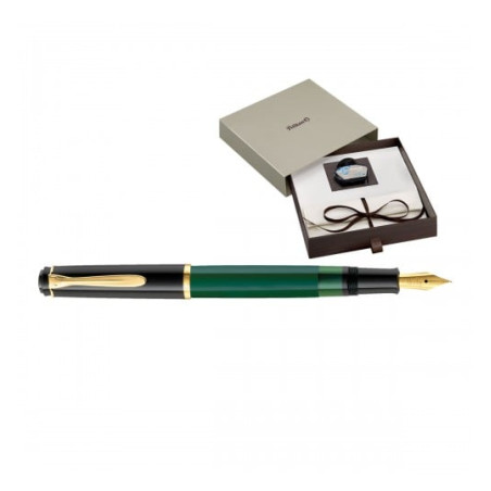 penna pelikan stilo m251 verde/nera cofanetto [814713-kit]