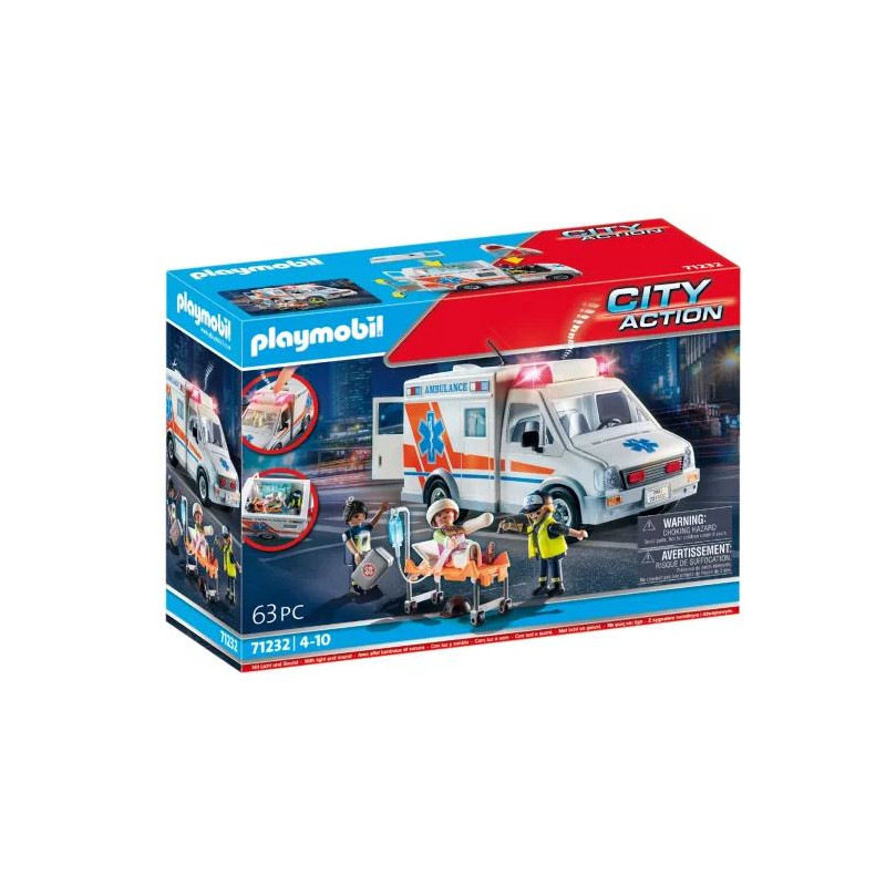 modellino playmobil ambulanza usa city action [71232]