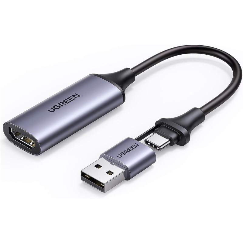 adattore hdmi ugreen usb-a/c grigio/nero [40189]