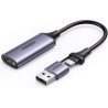 adattore hdmi ugreen usb-a/c grigio/nero [40189]