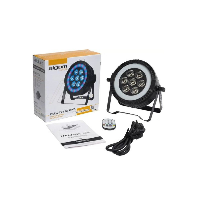 proiettore led algam lighting parwash76 ring 7x6w nero [parwash76-ring]