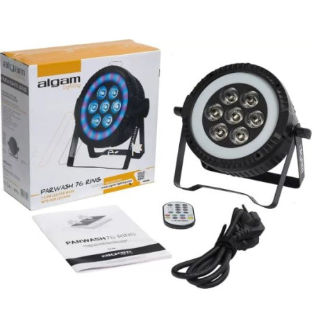 proiettore led algam lighting parwash76 ring 7x6w nero [parwash76-ring]