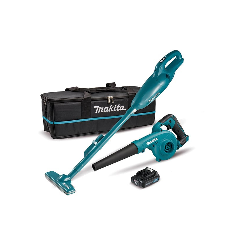 kit combinato makita cl108fdzw + ub100d 12v a batteria blu/nero [clx245sax1]