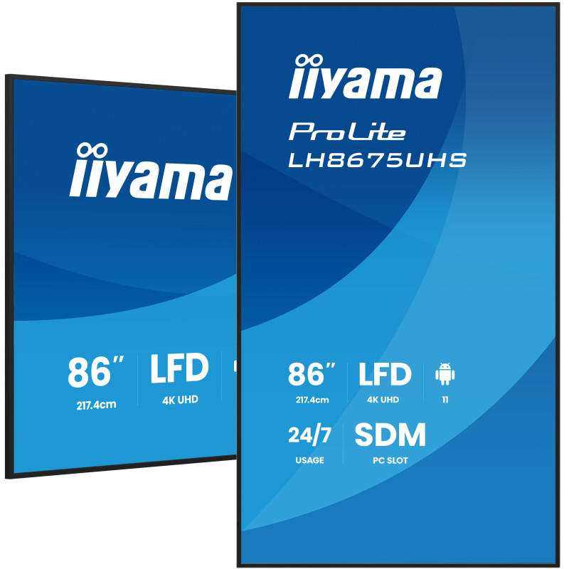 monitor digital signage led 85.6" iiyama prolite 4k ultra hd