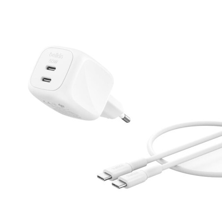 alimentatore da rete belkin wch019kq1mwh-b6 2xusb-c 50w +