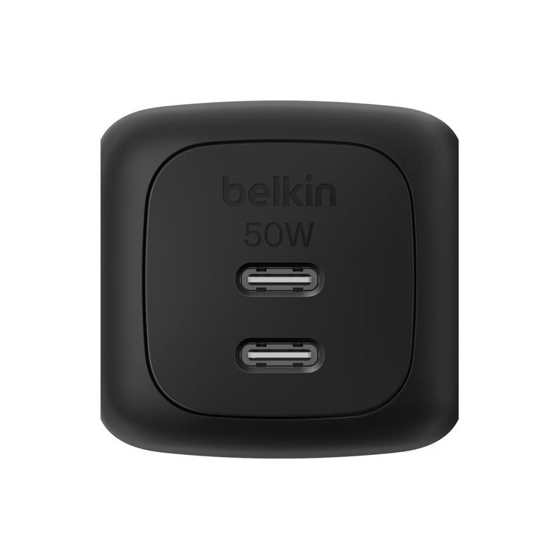 alimentatore da rete belkin wch019kqbk 2xusb-c 50w nero [wch019kqbk]