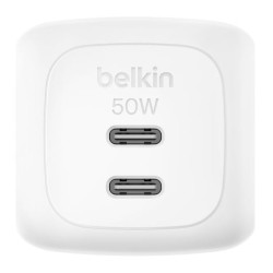 alimentatore da rete belkin wch019kqwh 2xusb-c 50w bianco [wch019kqwh]