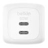 alimentatore da rete belkin wch019kqwh 2xusb-c 50w bianco [wch019kqwh]