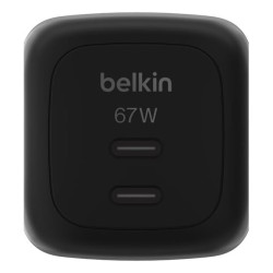 alimentatore da rete belkin wch020kqbk 2xusb-c 67w nero [wch020kqbk]