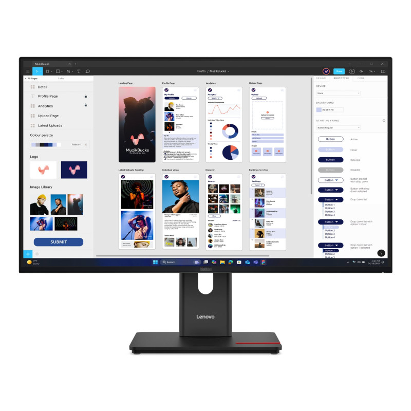 monitor led 31.5'' lenovo thinkvision t32ud-40 4k uhd