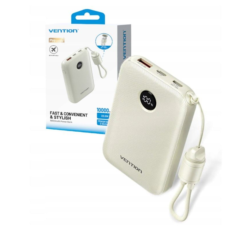 batteria portatile vention powerbank 10000mah beige [fkan0-c]
