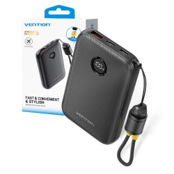 batteria portatile vention powerbank 10000mah nero [fkab0-c]