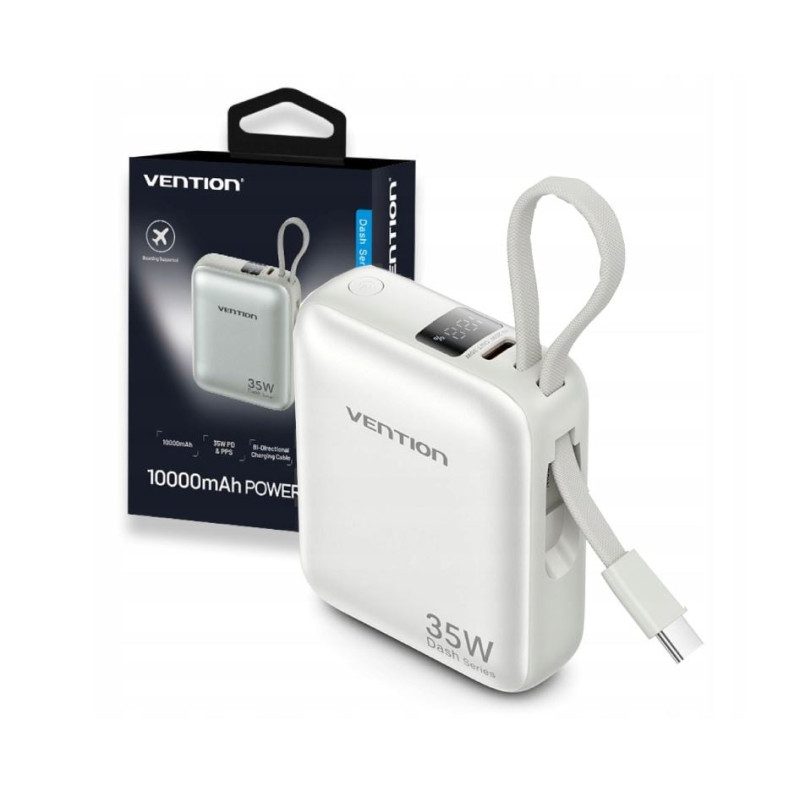 batteria portatile vention powerbank 10000mah 35w beige [fhen0]