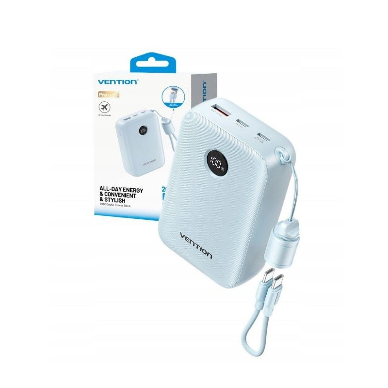 batteria portatile vention powerbank 20000mah blu [fkbl0-c]