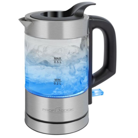 bollitore elettrico proficook pc-wks1228g in vetro 0.5l 1100w