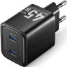 alimentatore da rete vention fefb0-eu gan 45w 2x usb-c nero
