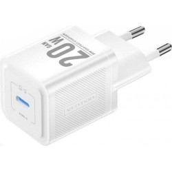alimentatore da rete vention fepw0-eu usb-c 20w gan bianco