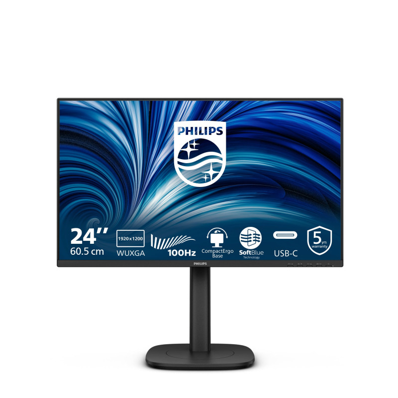 monitor lcd 24'' philips 24b2n3200d serie 3000 1920x1200p/16:10/4ms/classe