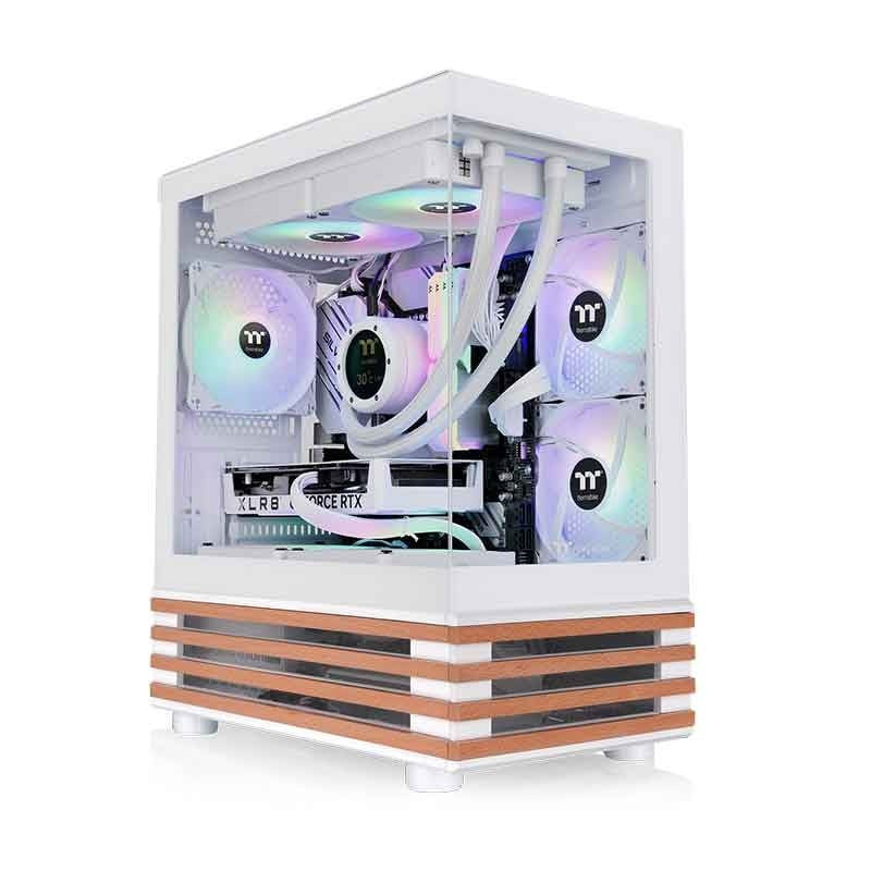 case thermaltake view 170 ws argb snow micro tower micro atx bianco