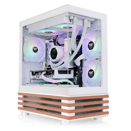 case thermaltake view 170 ws argb snow micro tower micro atx bianco
