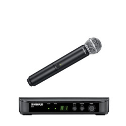 sistema vocale shure blx24e/sm58-h8e wireless con microfono nero
