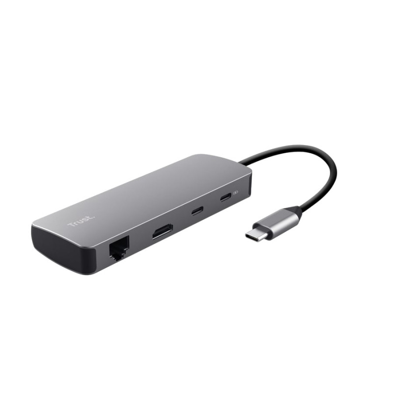 hub trust dalyx usb tipo a/c 8in1 grigio [25670]