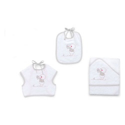 set bavaglini spugna italbaby amici 3pz grigio