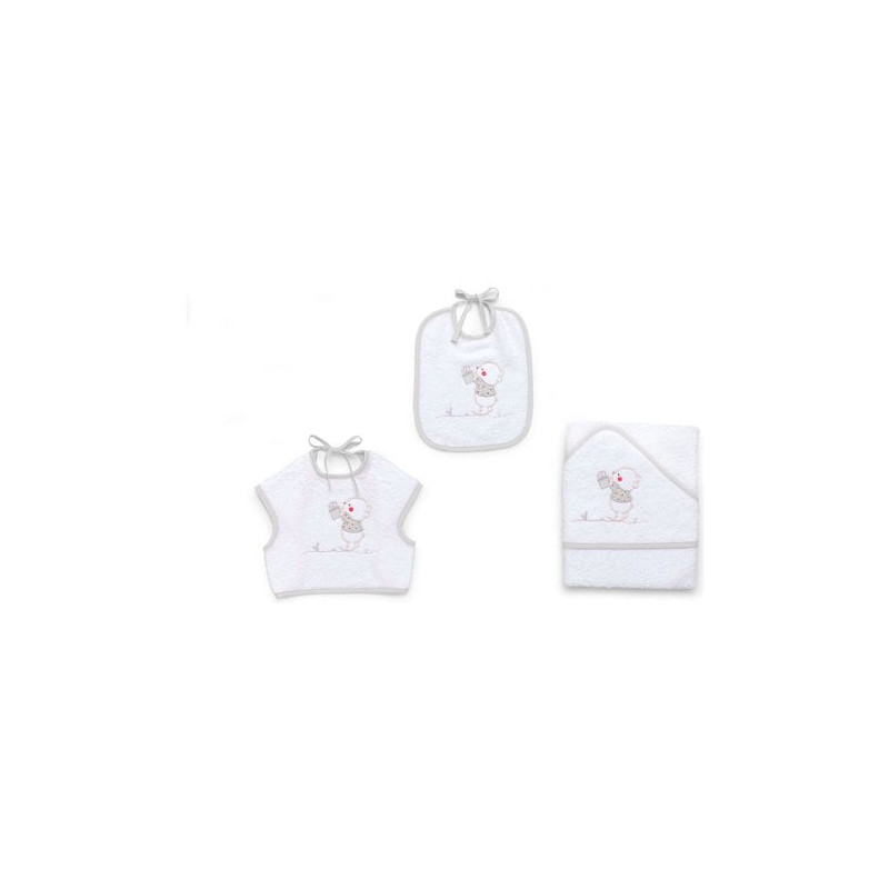 set bavaglini spugna italbaby amici 3pz grigio