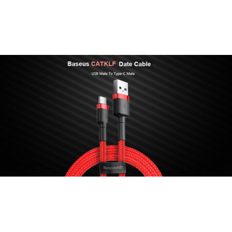 cavo baseus usb-a a usb-c, 0,5m, rosso [catklf-a09]