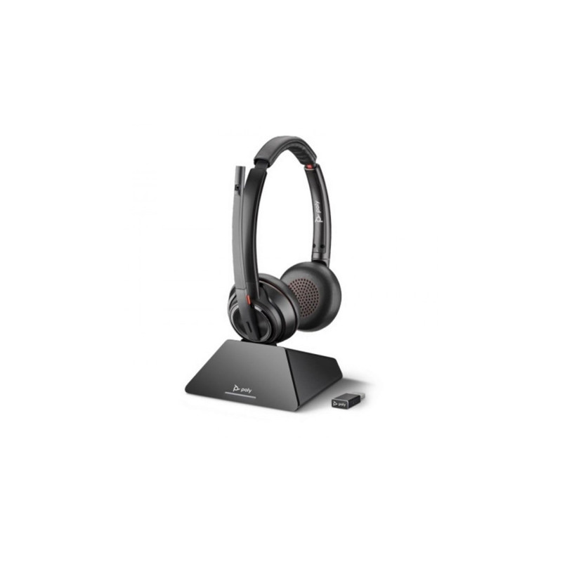 cuffie hp poly savi 8220 d2 wireless/bluetooth per ufficio con microfono