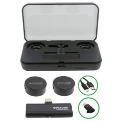 set microfono lavalier patona pts-i91s premium +custodia di ricarica