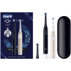 set di spazzolini elettrici oral-b io2 duo xmas nero/rosa 2pz
