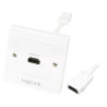 logilink hdmi adapter, wall socket, 1-port, white [ah0014]